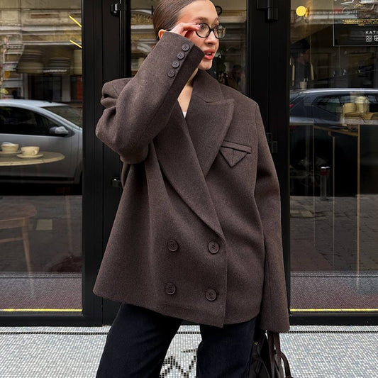 Blazer en laine oversized pour femmes Chic und Stil
