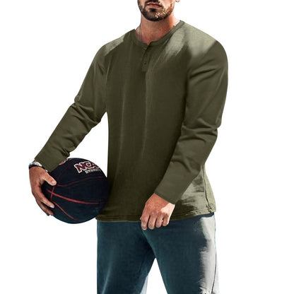 Chemise Henley à manches longues pour homme en tissu texturé avec des détails de bouton pratiques Chic und Stil