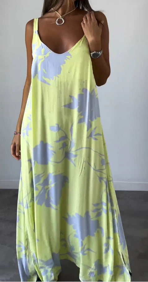 Robe maxi pour dames avec motif floral et coupe fluide Chic und Stil
