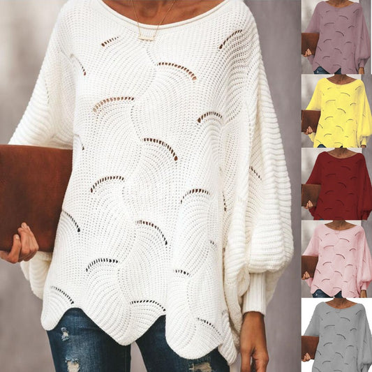 Dames Haut en tricot élégant avec coupe décontractée et mailles aérées Chic und Stil