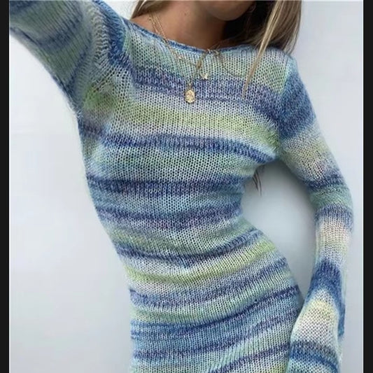 Robe pull femme à coupe ample et détails de volants modernes Chic und Stil