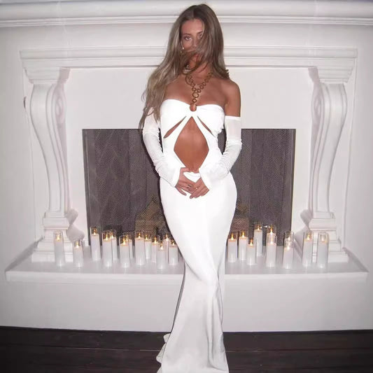 Robe de soirée ajustée pour femmes avec découpes et bretelles Chic und Stil