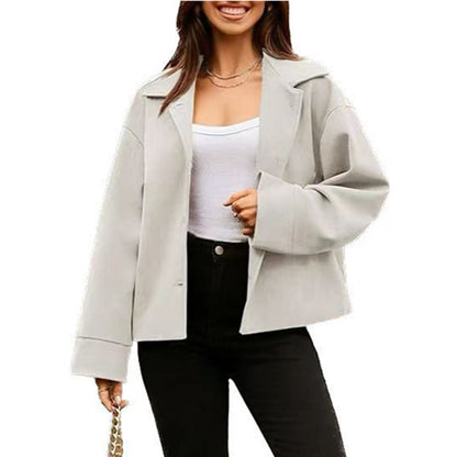 Dames Élégante Veste Oversized en tissu texturé doux et coupe décontractée Chic und Stil
