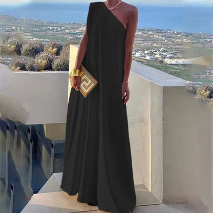 Robe maxi à épaule unique Chic und Stil pour femmes