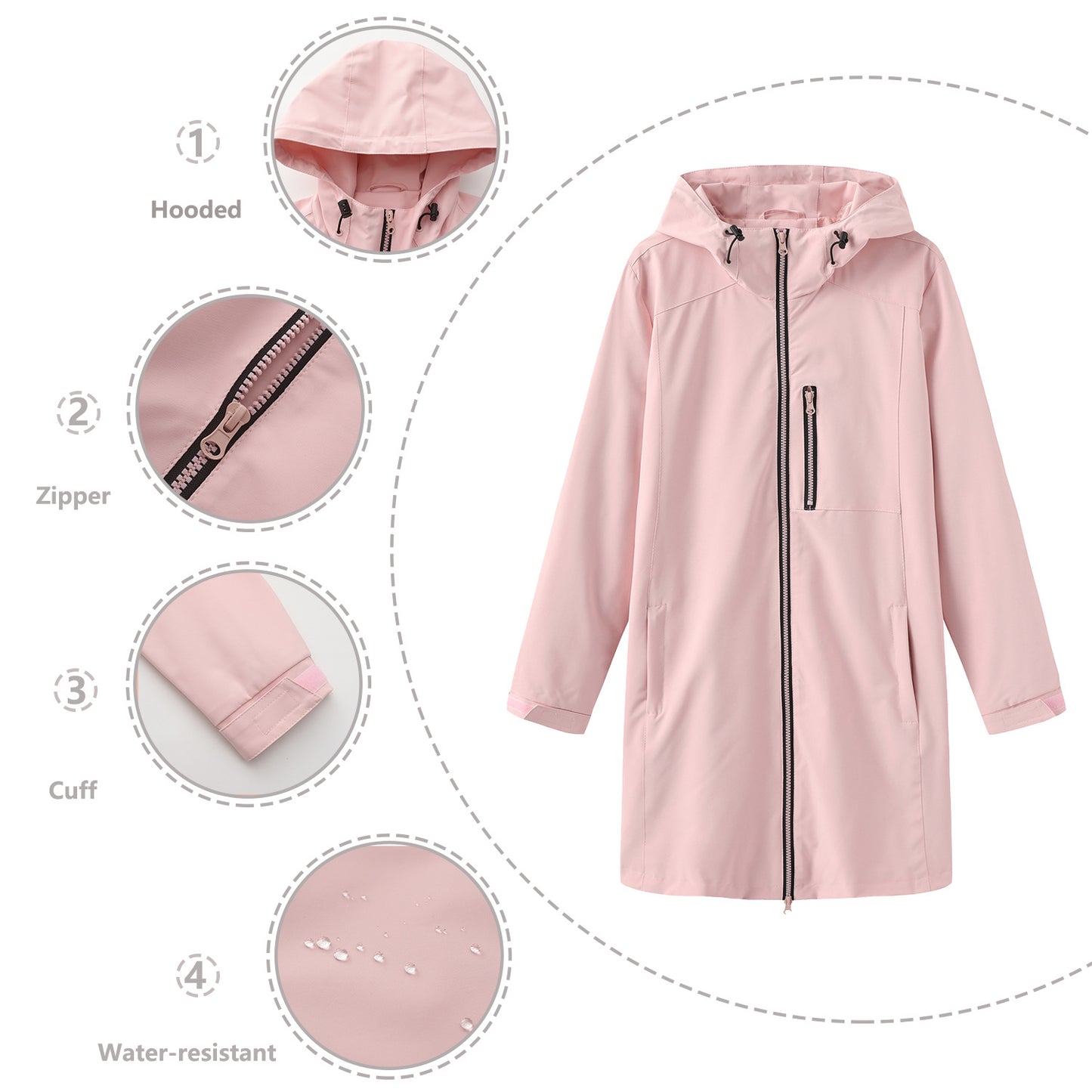 Functional women's jacket with adjustable hood Chic and Style