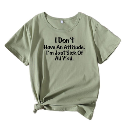 Dames Freizeit Attitude Graphique T-Shirt Chic und Stil