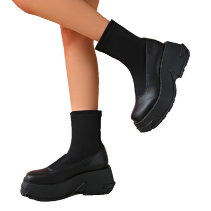 Baskets à plateforme pour femmes avec un design élégant de chaussette et semelle antidérapante Chic und Stil