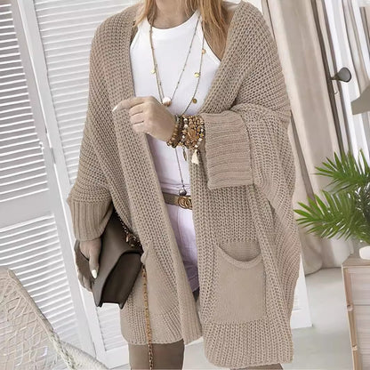 Cardigan en tricot épais pour femmes avec poches ouvertes et coupe décontractée Chic und Stil