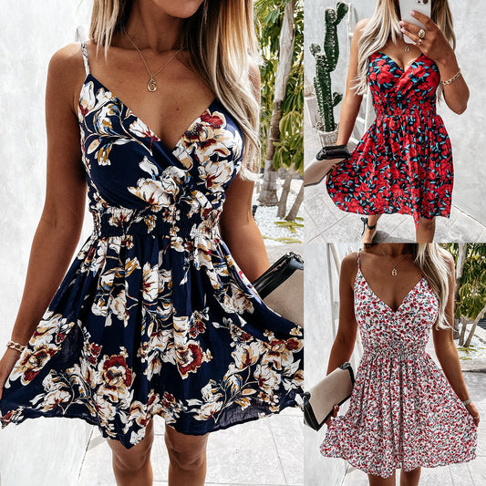 Robe portefeuille sans manches à imprimé floral Chic und Stil