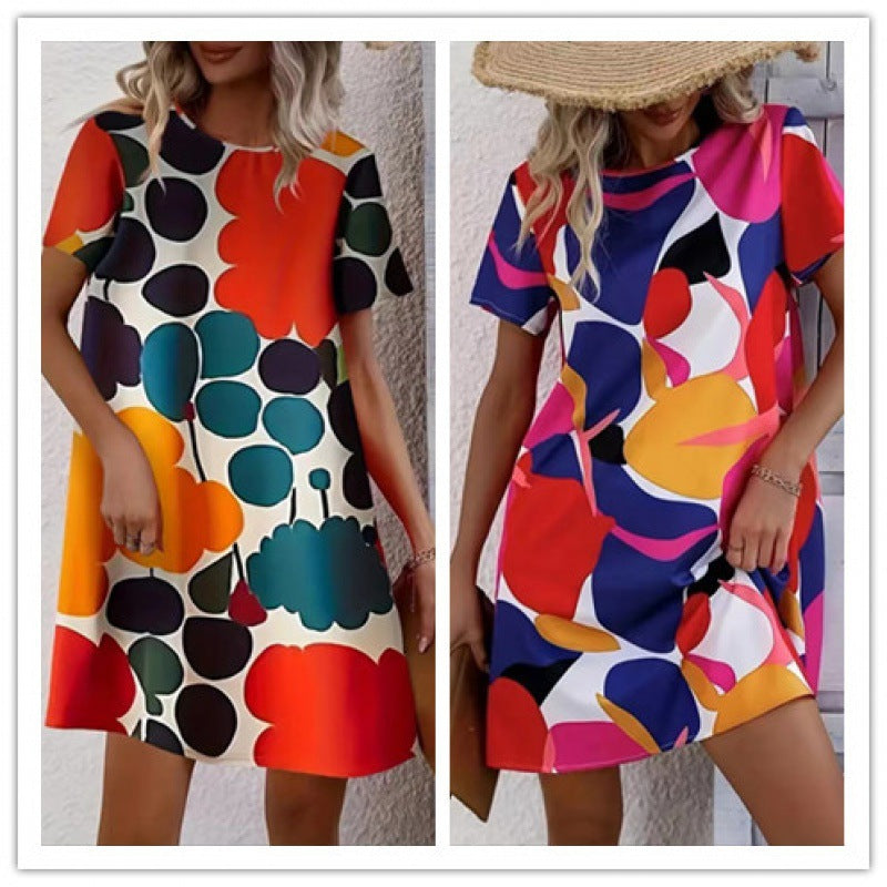 Robe Shift Imprimée Artificiellement pour Femmes Chic und Stil