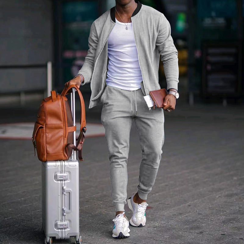 Men's sporty travel set with light jacket and jogger pants Chic and Style