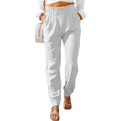 Pantalon d'été confortable et élégant pour femmes avec taille élastique et poches pratiques Chic und Stil