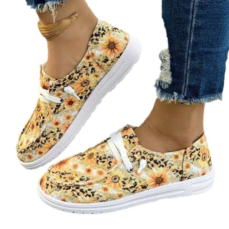 Baskets de loisirs pour femmes Designer avec motif floral et semelle confortable Chic und Stil