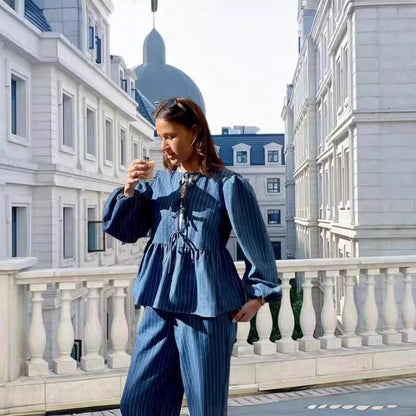 Dames chemise décontractée avec des manches volumineuses et des coutures de forme Chic und Stil