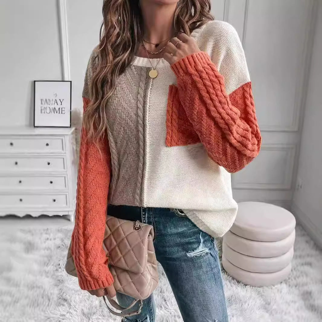 Pull en tricot décontracté pour femmes avec design asymétrique Chic und Stil