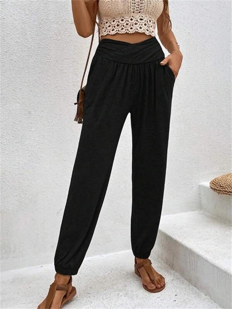 Ladies Comfortable Harem Pants with Elastic Waistband and Side Pockets Chic and Style