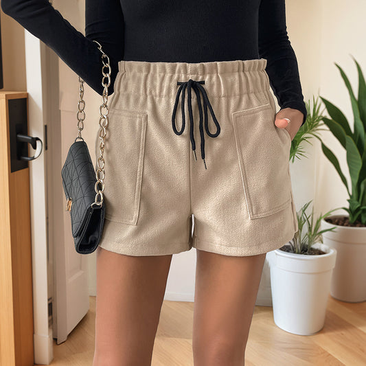 Femme Cozy French Terry Ceinture à nouer Shorts Chic und Stil