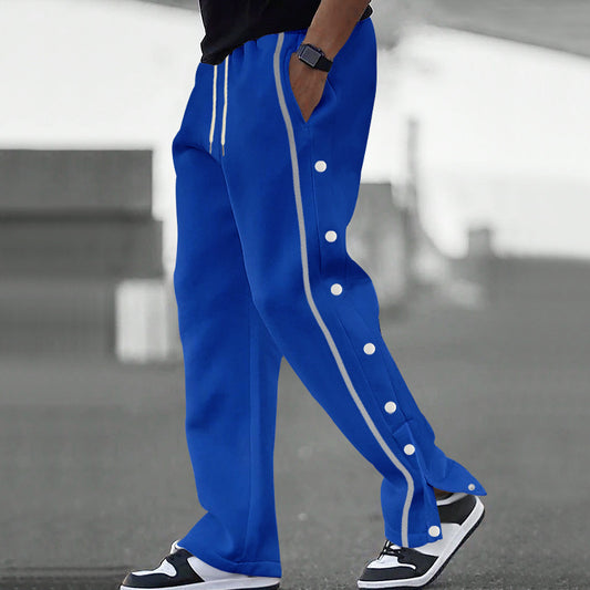 Men's sporty leisure pants with snap button detail and elastic waistband Chic und Stil