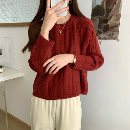 Pull en tricot décontracté pour femmes avec motif gaufré et coupe ample Chic und Stil