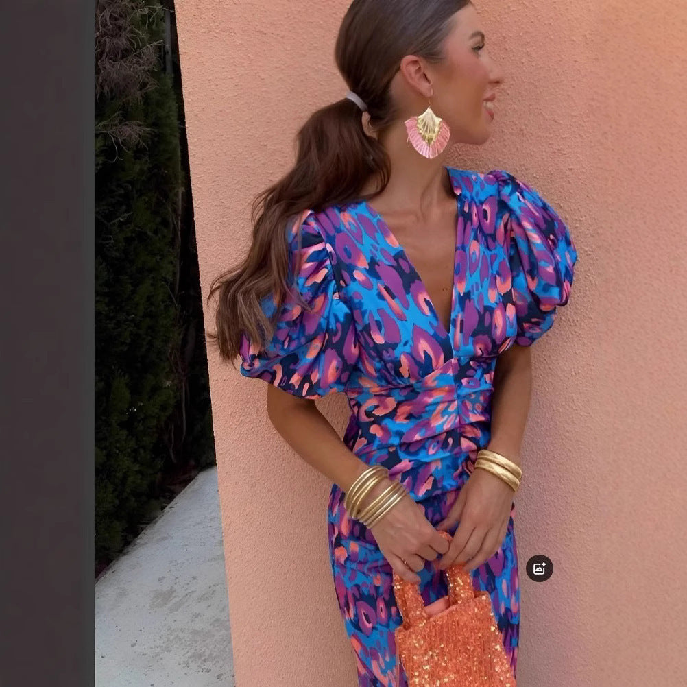 Robes enveloppantes à manches bouffantes élégantes pour femmes Chic und Stil