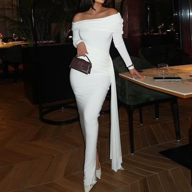 Dames Robe de soirée élégante décolletée avec des détails de drapés raffinés Chic und Stil