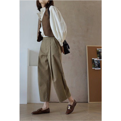 Pantalon court taille haute ajusté pour femme Chic und Stil