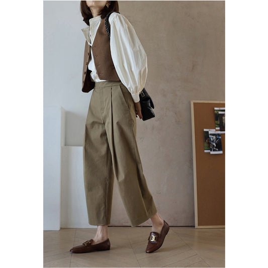Pantalon court taille haute ajusté pour femme Chic und Stil