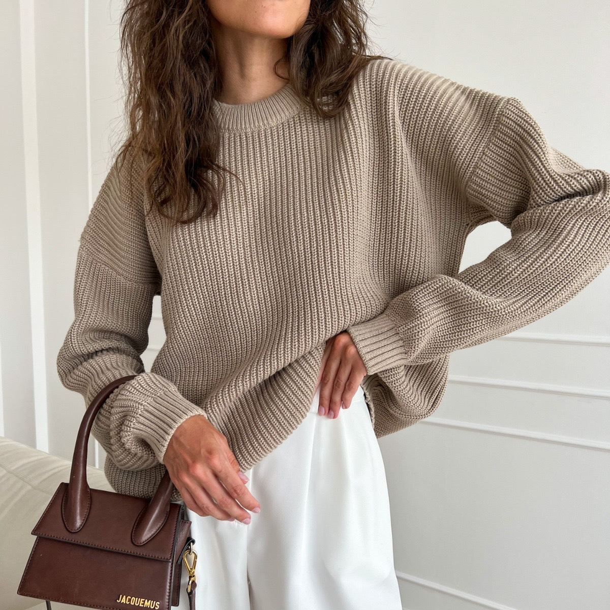 Pull oversized en tricot pour femmes avec motif texturé Chic und Stil