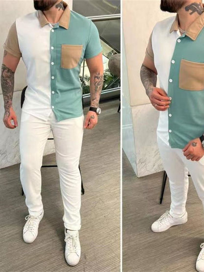 Homme tenue décontractée colorblock Chic und Stil