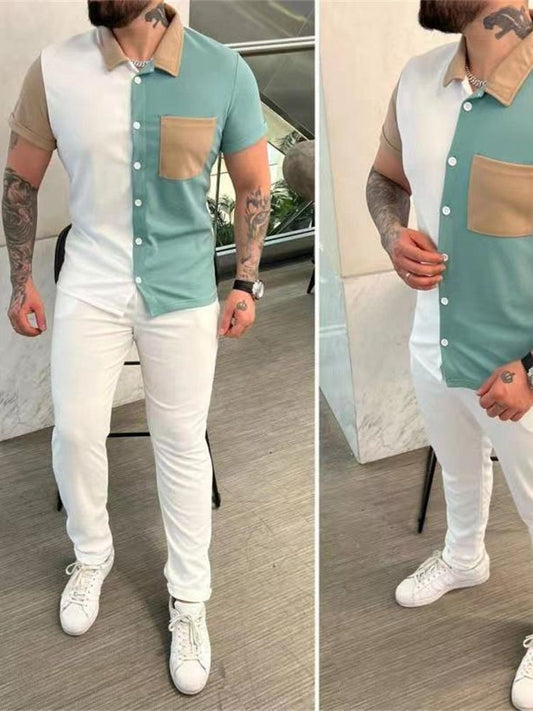 Homme tenue décontractée colorblock Chic und Stil