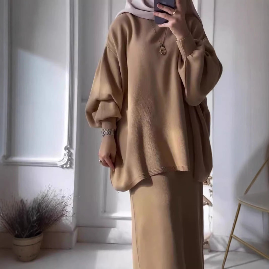 Dames ensemble de vêtements décontracté à deux pièces avec une coupe ample et des manches bouffantes élégantes Chic und Stil