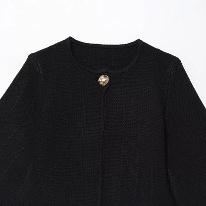 Dames Élégante Veste Cocoon avec Détail de Bouton Chic und Stil