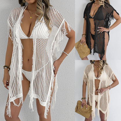 Dames Franges Crochet Maillot de Bain Cover-Up Chic und Stil