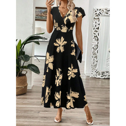 Robe maxi A-ligne à fleurs pour femmes Chic und Stil