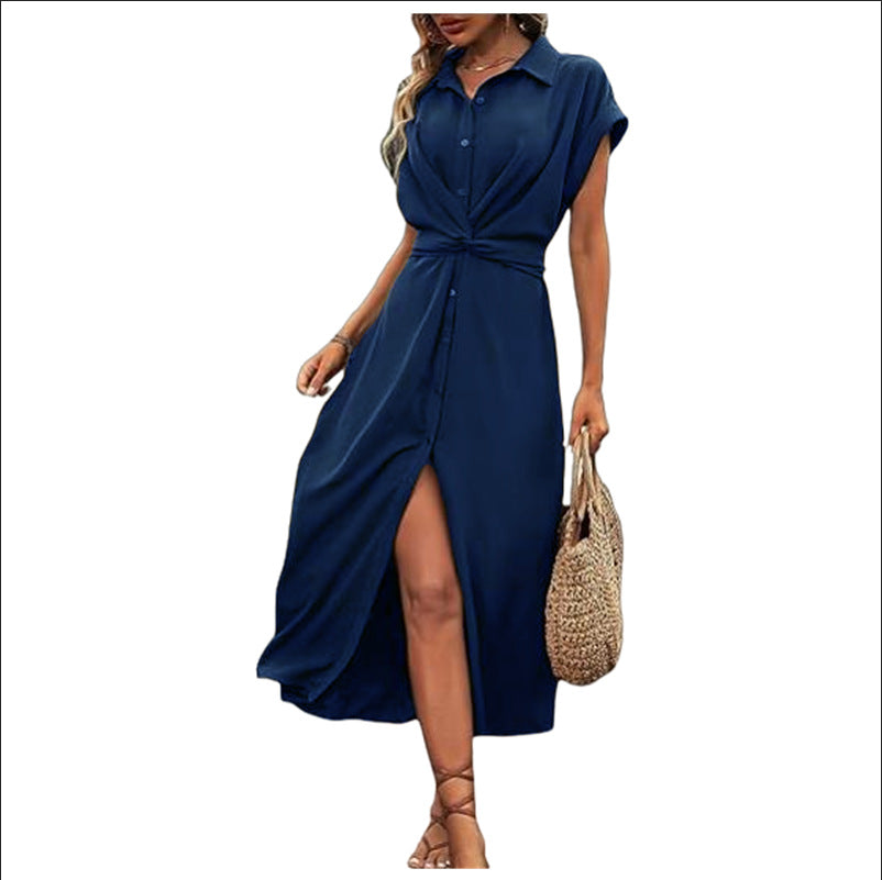 Robe chemise mi-longue pour femmes Chic und Stil