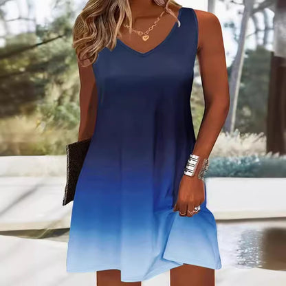 Robe A-ligne à décolleté en V Chic und Stil pour femmes Freizeit