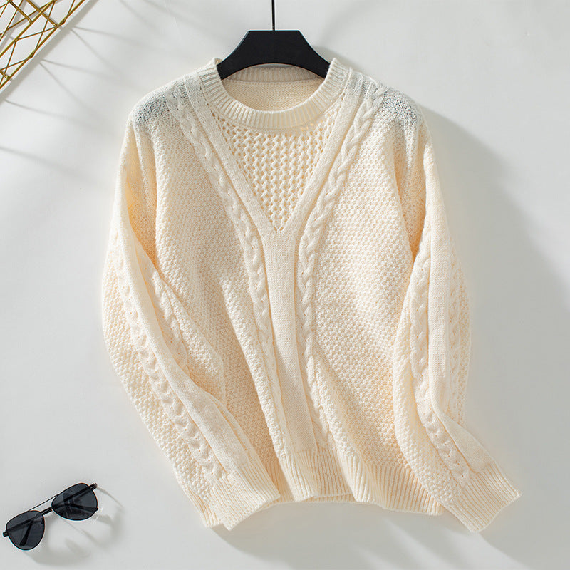 Pull en tricot pour femmes avec décolleté en V moderne et design en torsade Chic und Stil
