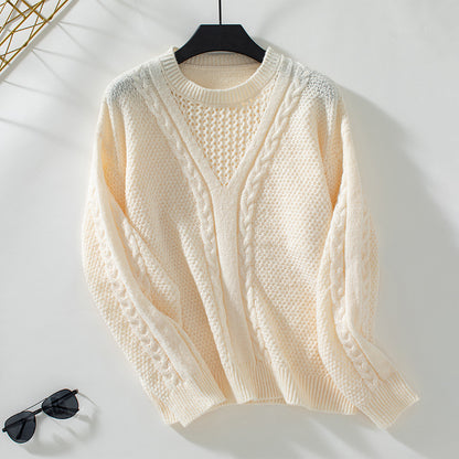 Pull en tricot pour femmes avec décolleté en V moderne et design en torsade Chic und Stil