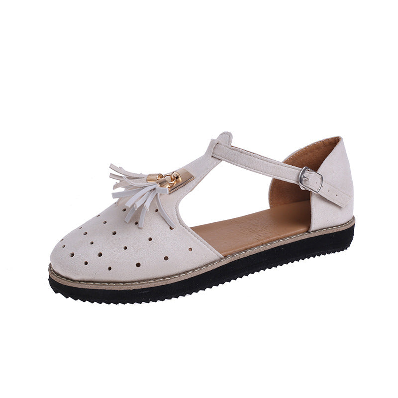 Ballerines élégantes pour dames avec un détail de frange tendance et une sangle réglable Chic und Stil