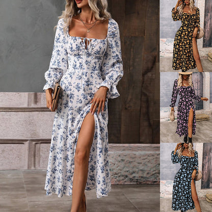 Robe maxi femme avec fente profonde et design floral Chic und Stil