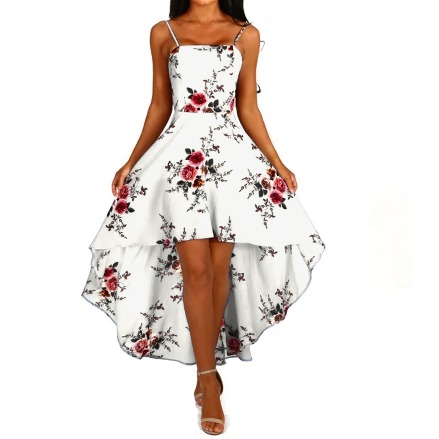 Haut-Bas motif floral robe pour femmes Chic und Stil