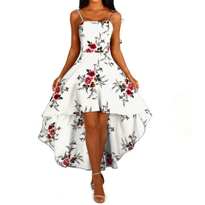 Haut-Bas motif floral robe pour femmes Chic und Stil