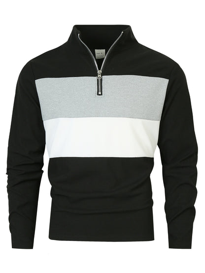 Pull-over zippé pour hommes avec une coupe de couleur tendance et un style confortable Chic und Stil
