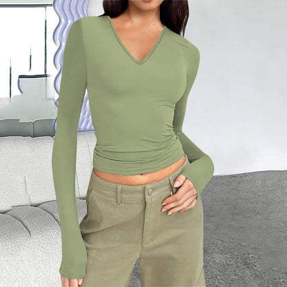 Chemisier à manches longues pour femmes avec décolleté en V Chic und Stil