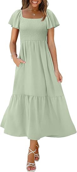 Robe maxi femme avec bretelles fines et volants volumineux Chic und Stil