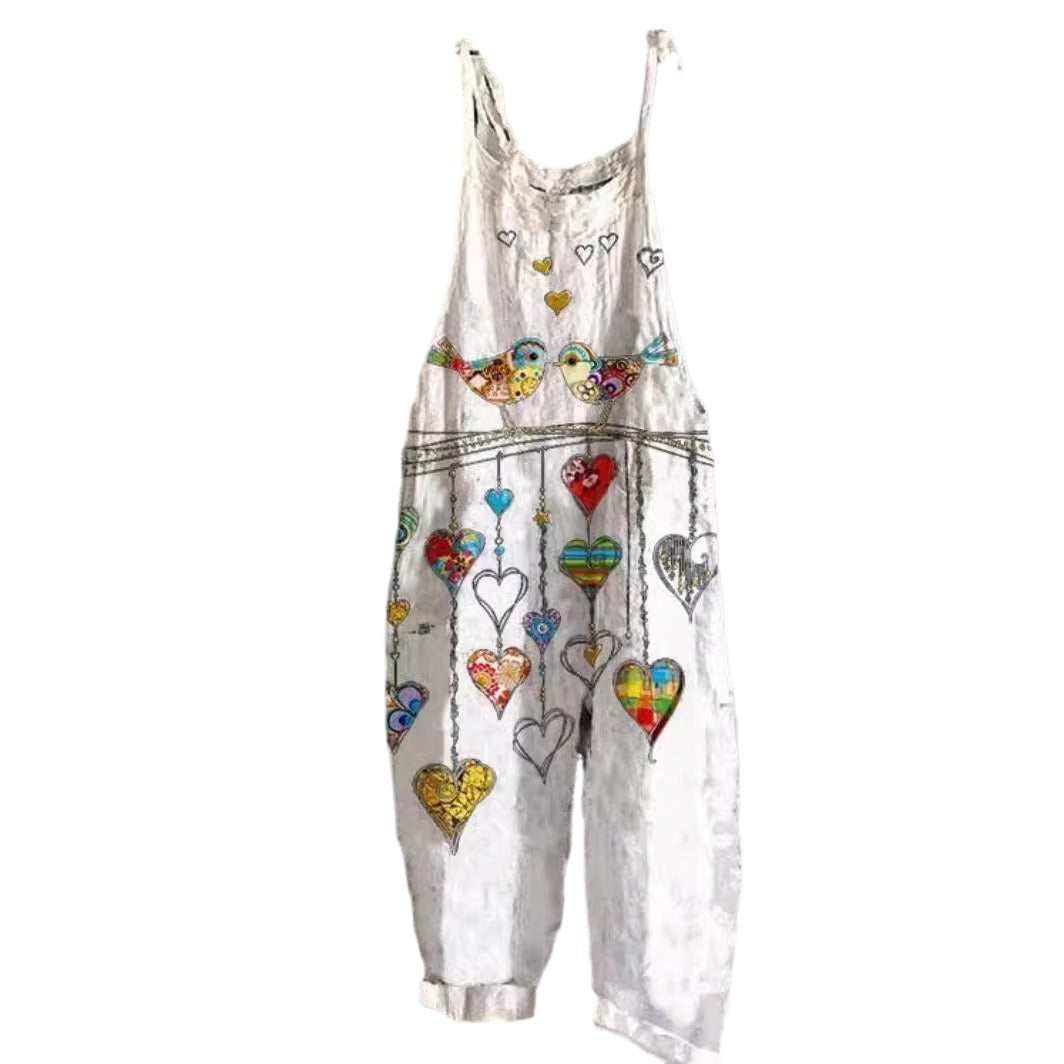 Dames combinaison salopette imprimé artistique Chic und Stil