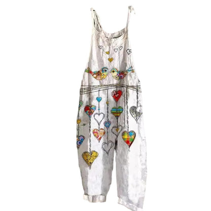 Dames combinaison salopette imprimé artistique Chic und Stil