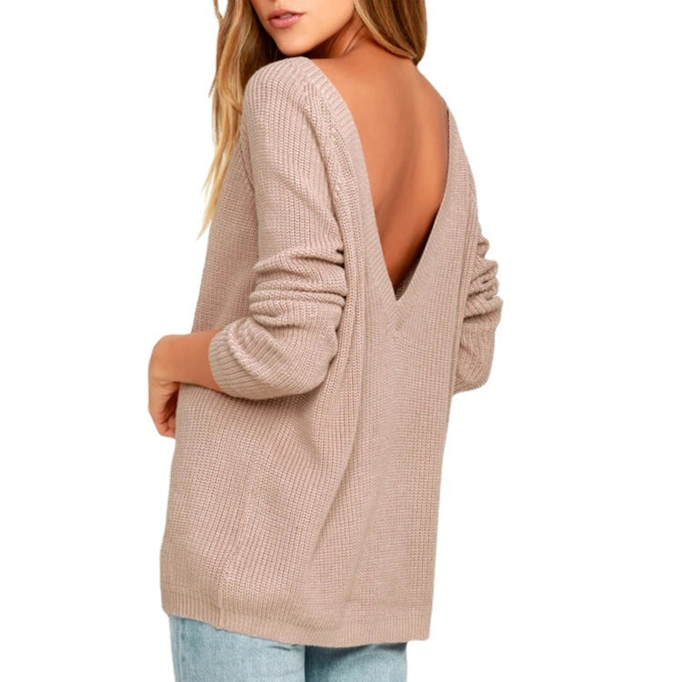 Pull en tricot pour femmes avec un décolleté profond dans le dos et une coupe décontractée Chic und Stil