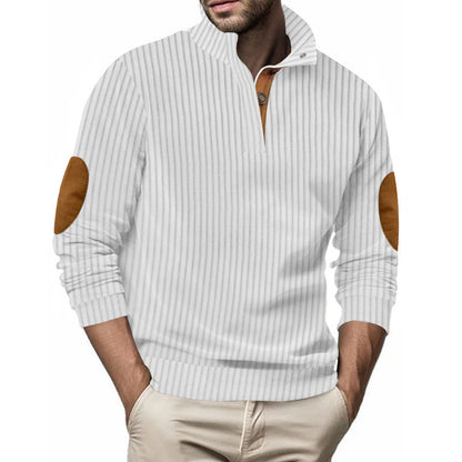 Pull en tricot pour hommes avec col montant et patches de coude uniques Chic und Stil