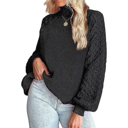 Pull en tricot épais pour femmes avec col montant et motif texturé Chic und Stil